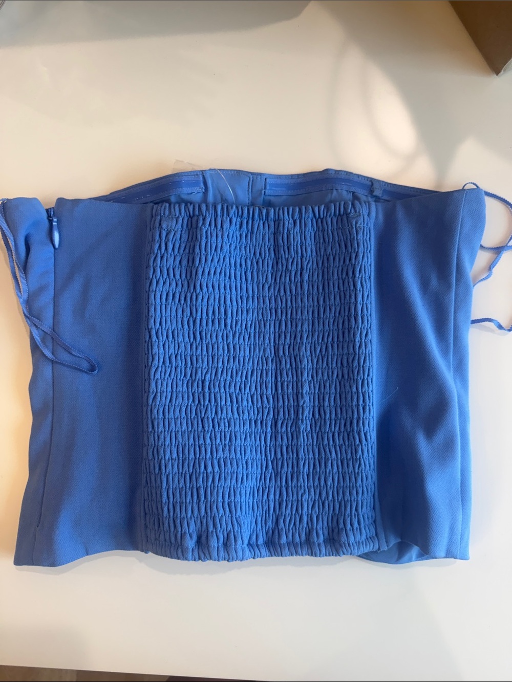 Blue Strapless faux Button-Front Women’s top - Picture 5 of 5